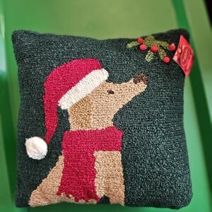 Kohl's Holiday Dog Accent Pillow - Green and Red